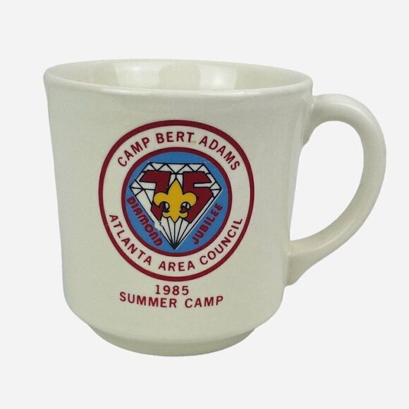 Vintage 1985 Camp Bert Adams Summer Camp Mug Boy Scouts BSA Atlanta 75 Years - Picture 2 of 10